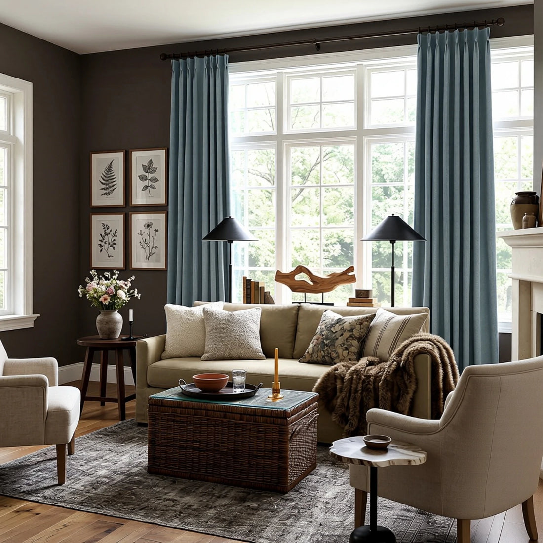 Orion Linen Look 100% Blackout Curtains