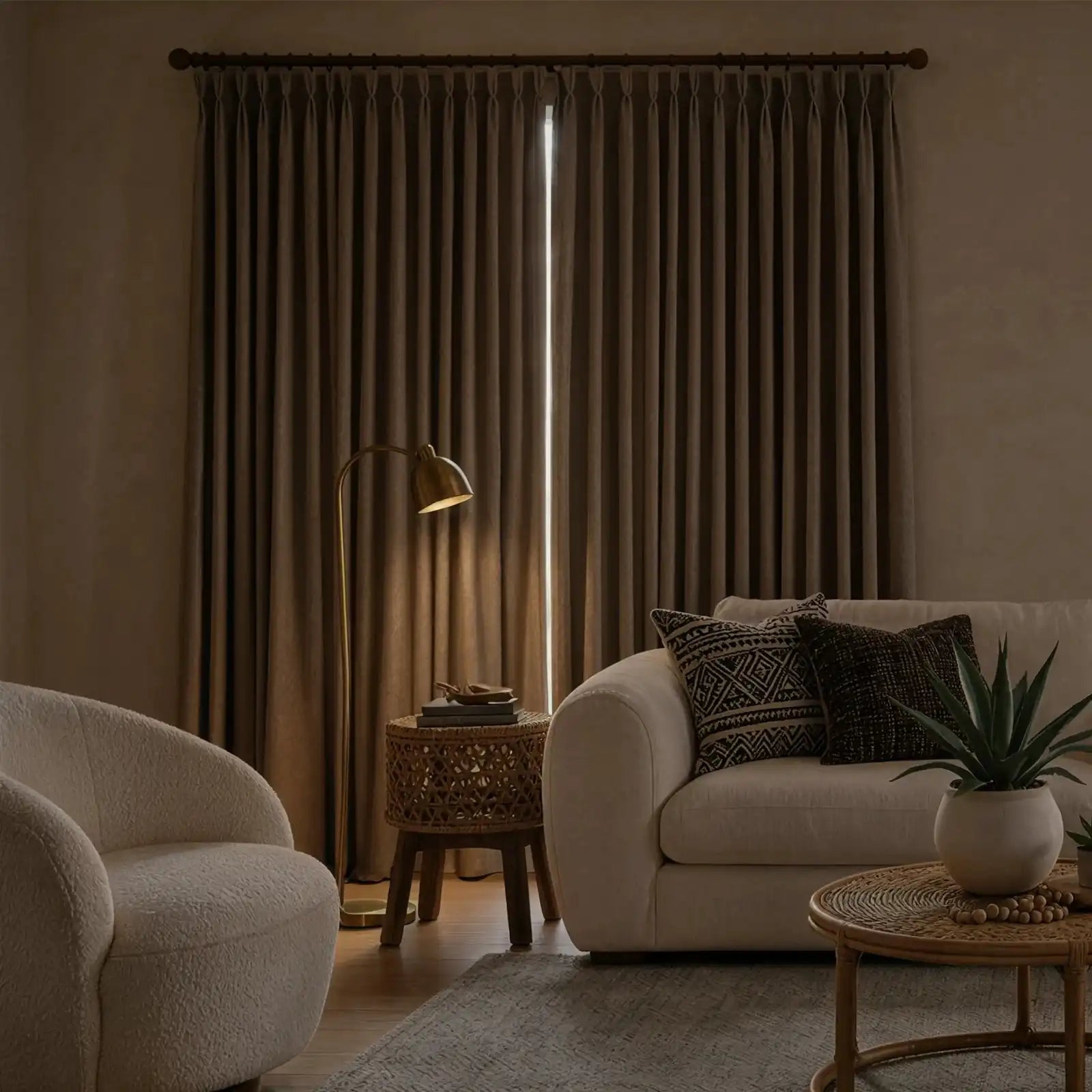 Orion Linen Look 100% Blackout Curtains