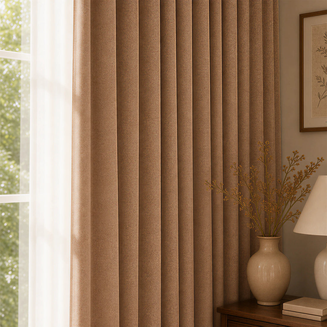 Orion Linen Look 100% Blackout Curtains