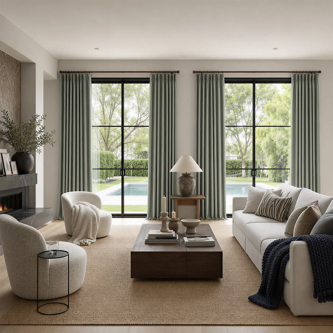 Orion Linen Look 100% Blackout Curtains