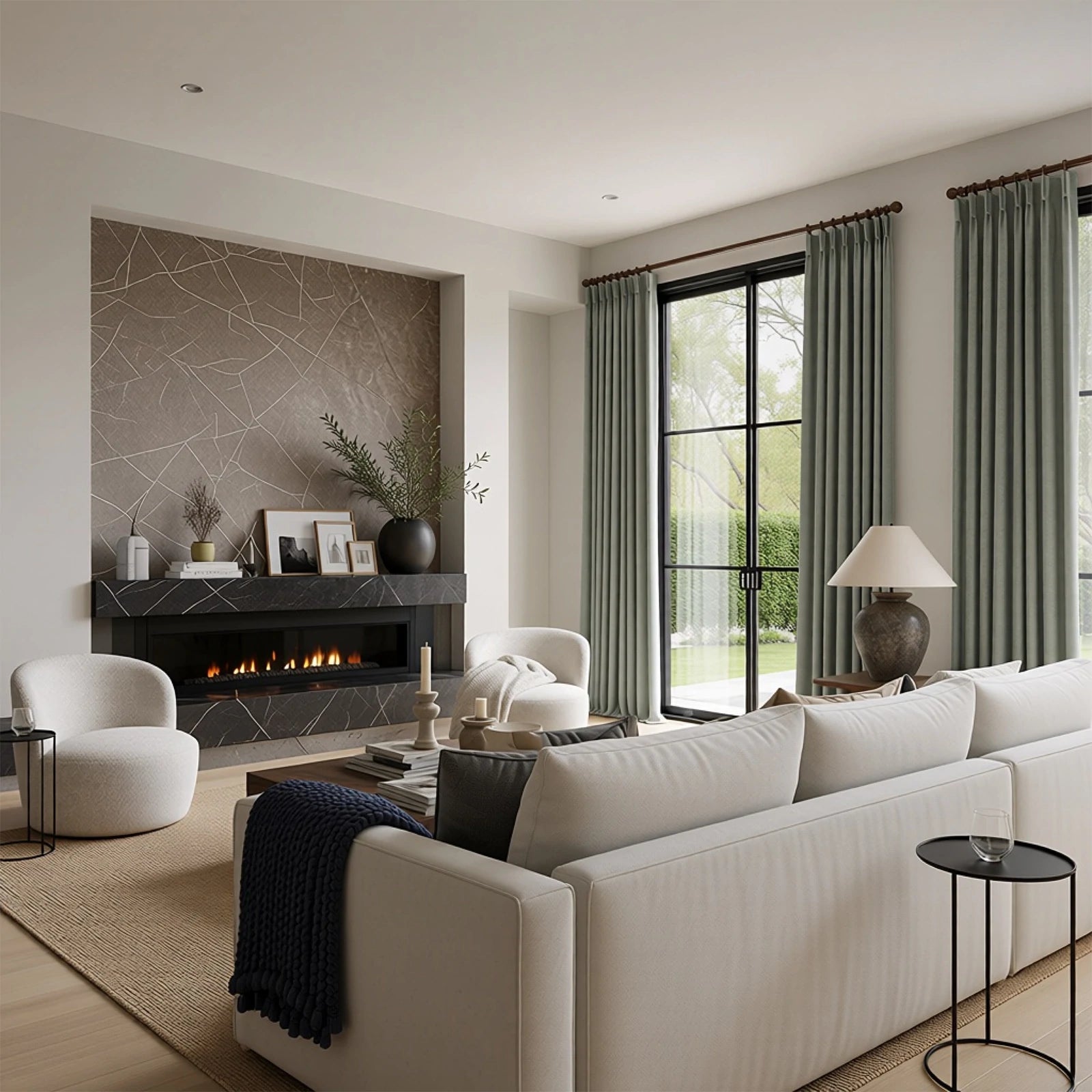 Orion Linen Look 100% Blackout Curtains