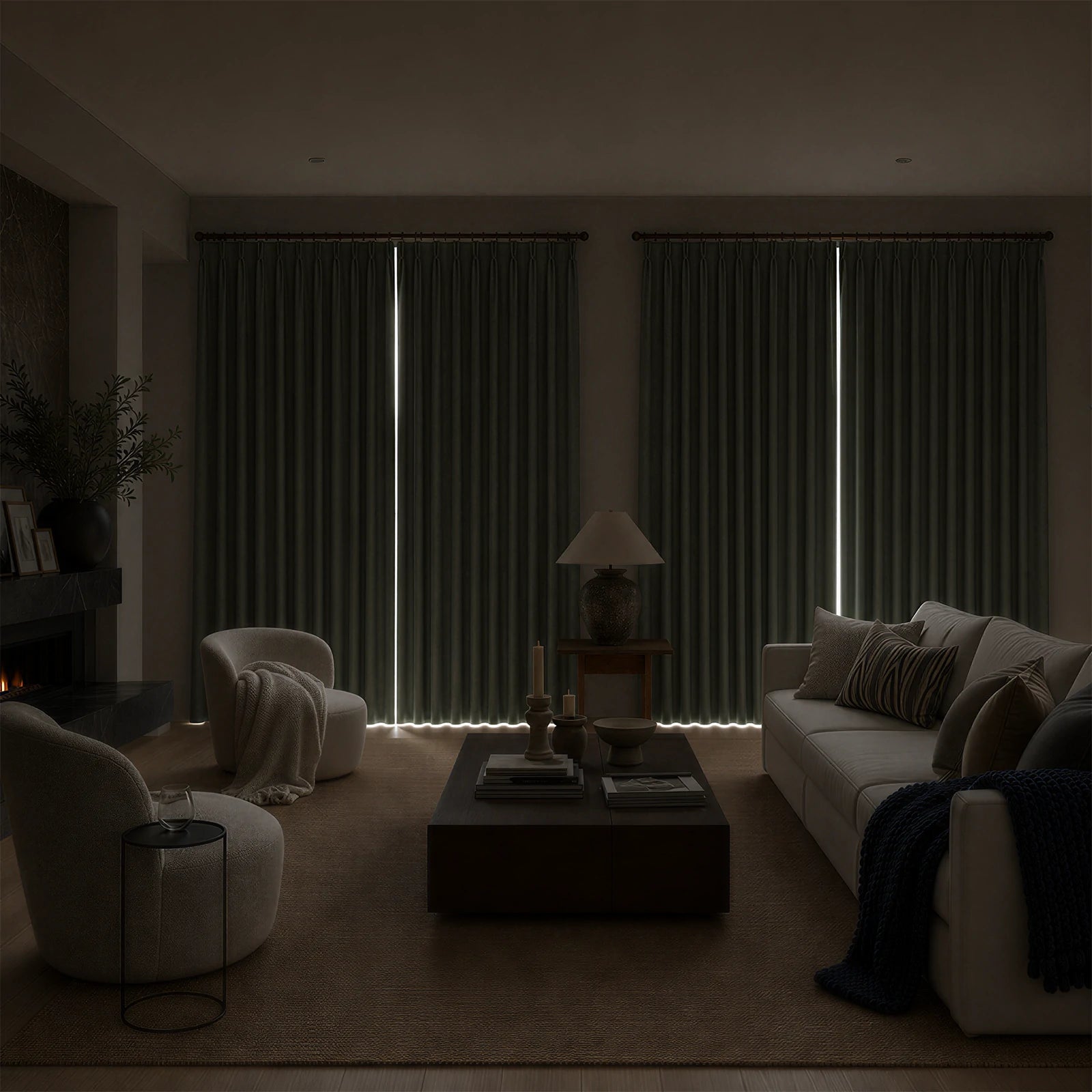 Orion Linen Look 100% Blackout Curtains