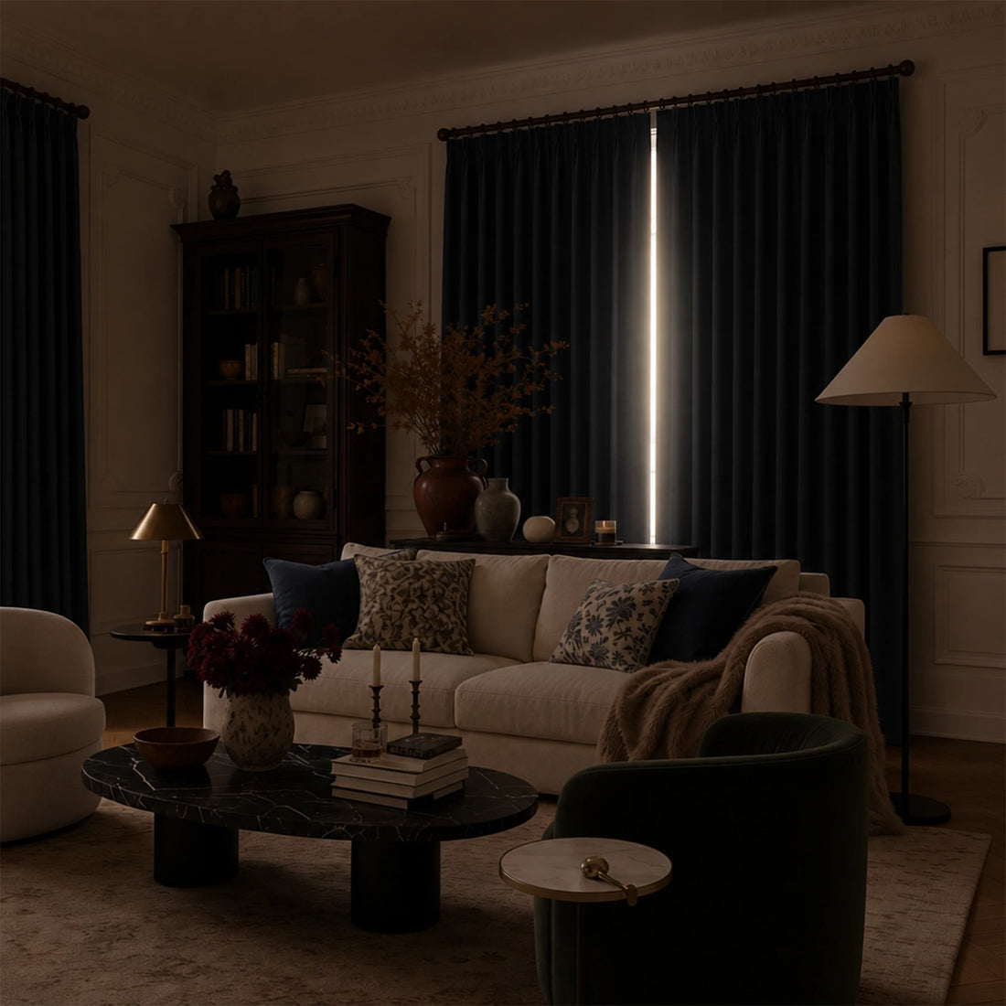 Orion Linen Look 100% Blackout Curtains