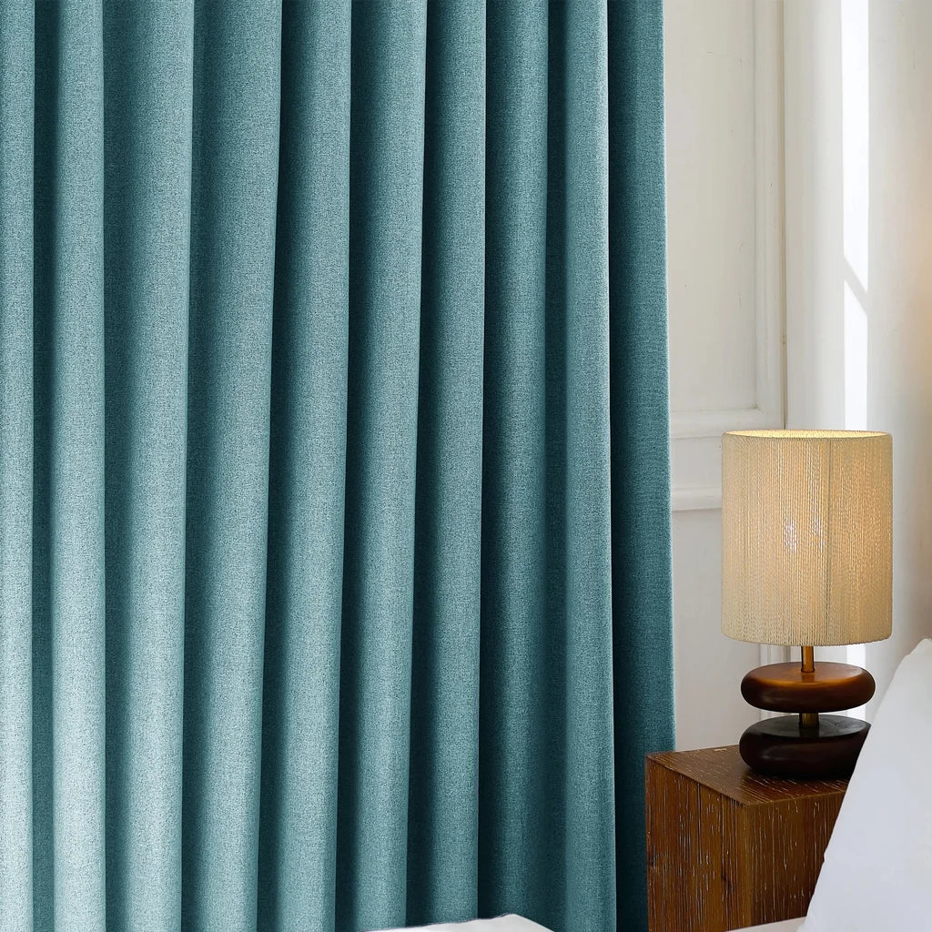Orion Blackout Curtains Bluish Green Details
