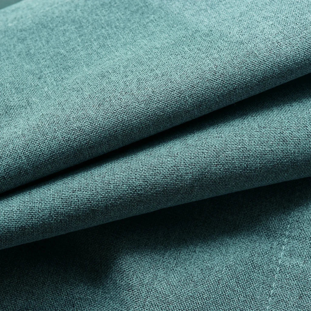 Orion Blackout Curtains Bluish Green Fabric Details