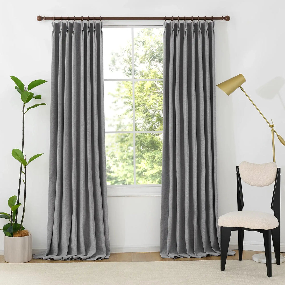 Orion Blackout Curtains Gray Front View