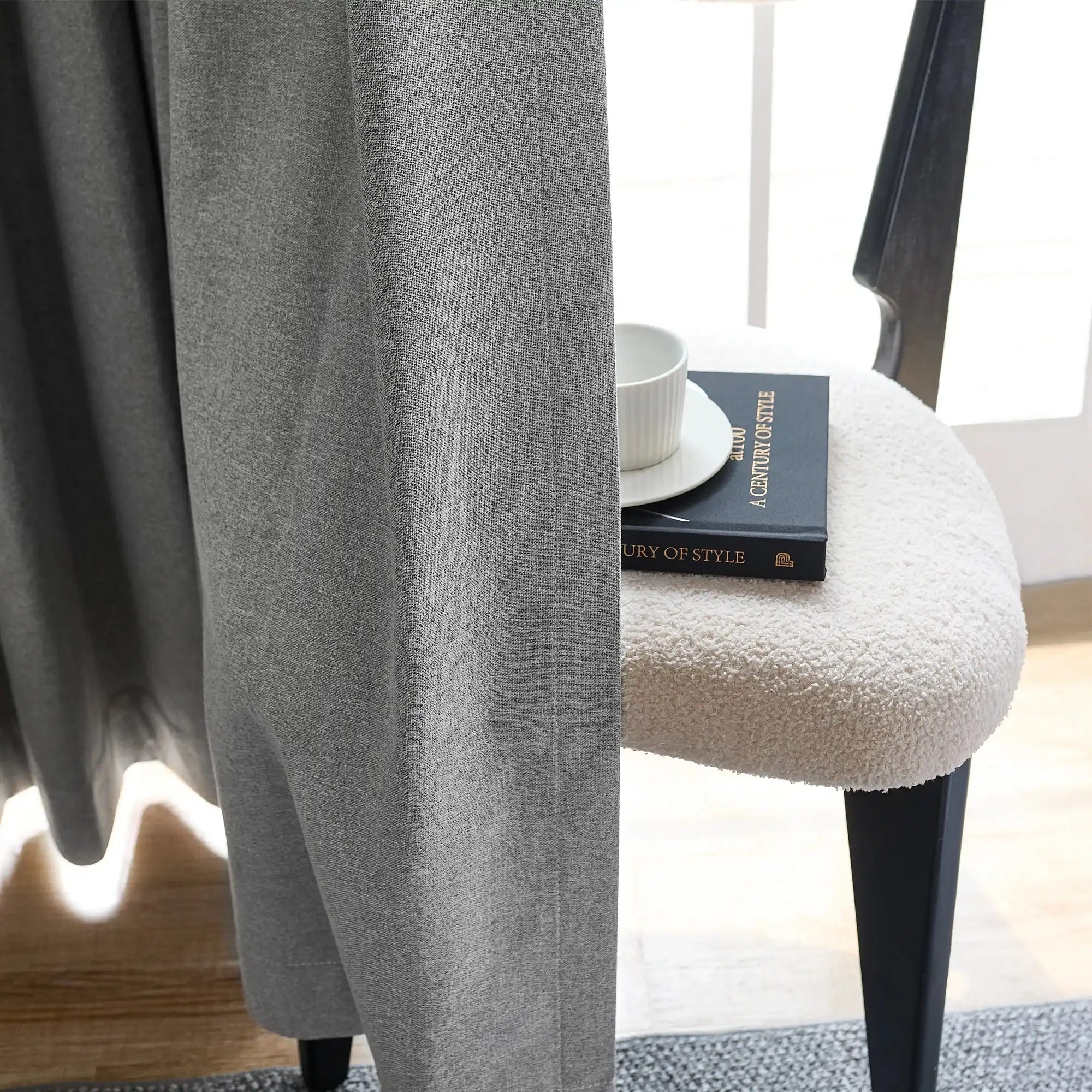 Orion Blackout Curtains Gray Details