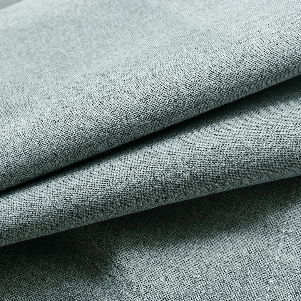Orion Blackout Curtains Grayish Green Fabric Details
