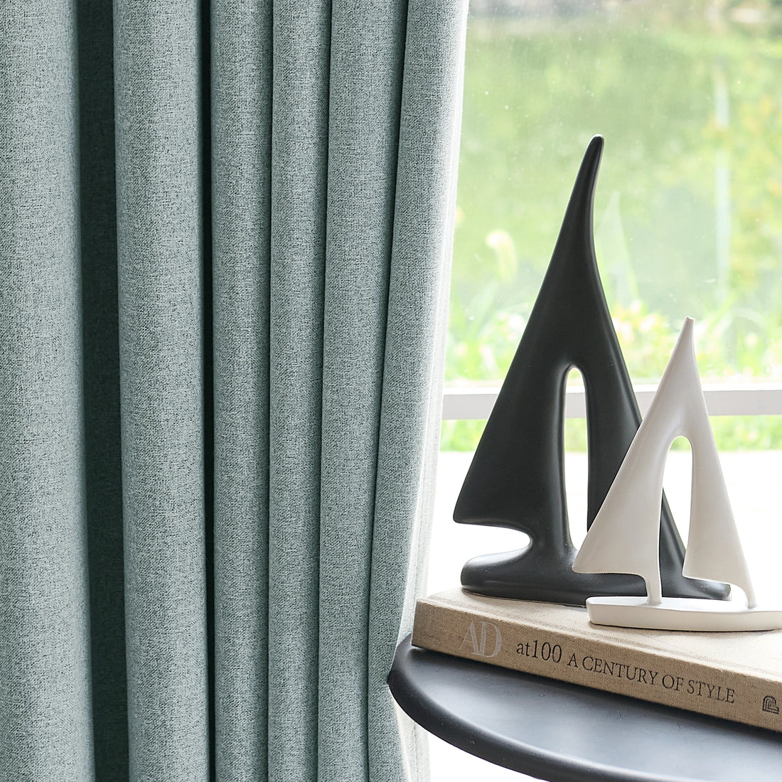 Orion Blackout Curtains Grayish Green Details