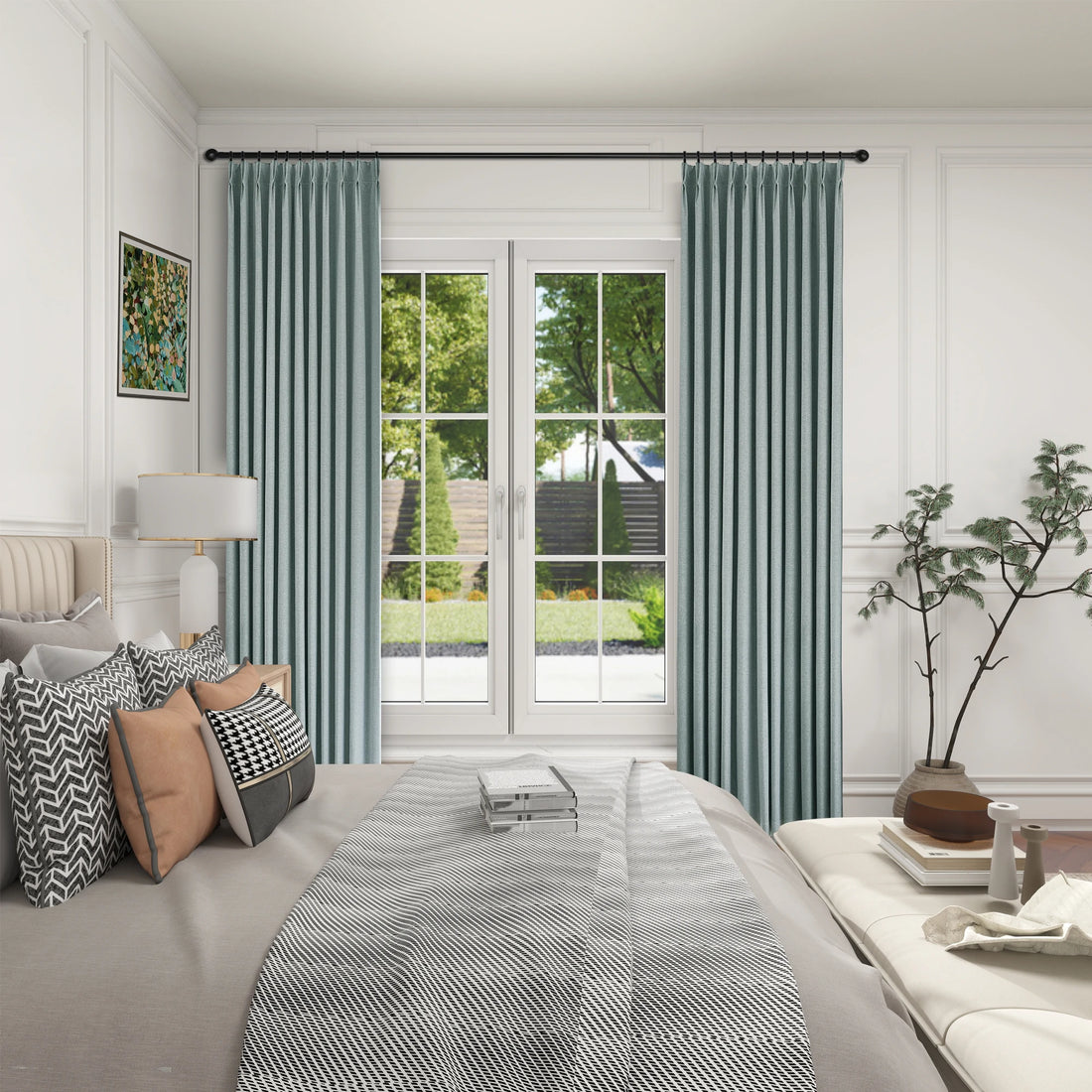 Orion Blackout Curtains Grayish Green Display