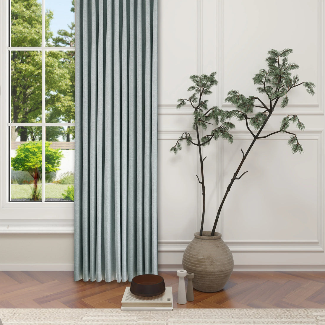 Orion Blackout Curtains Grayish Green Details