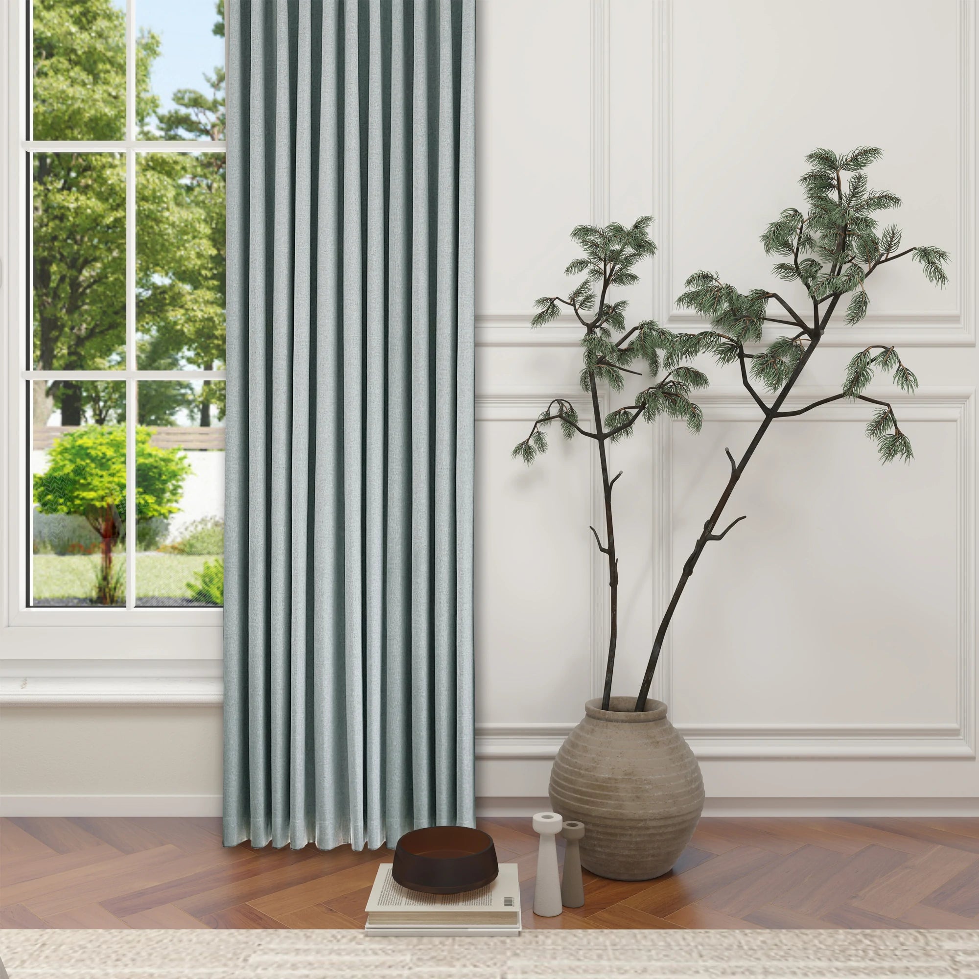 Orion Blackout Curtains Grayish Green Details