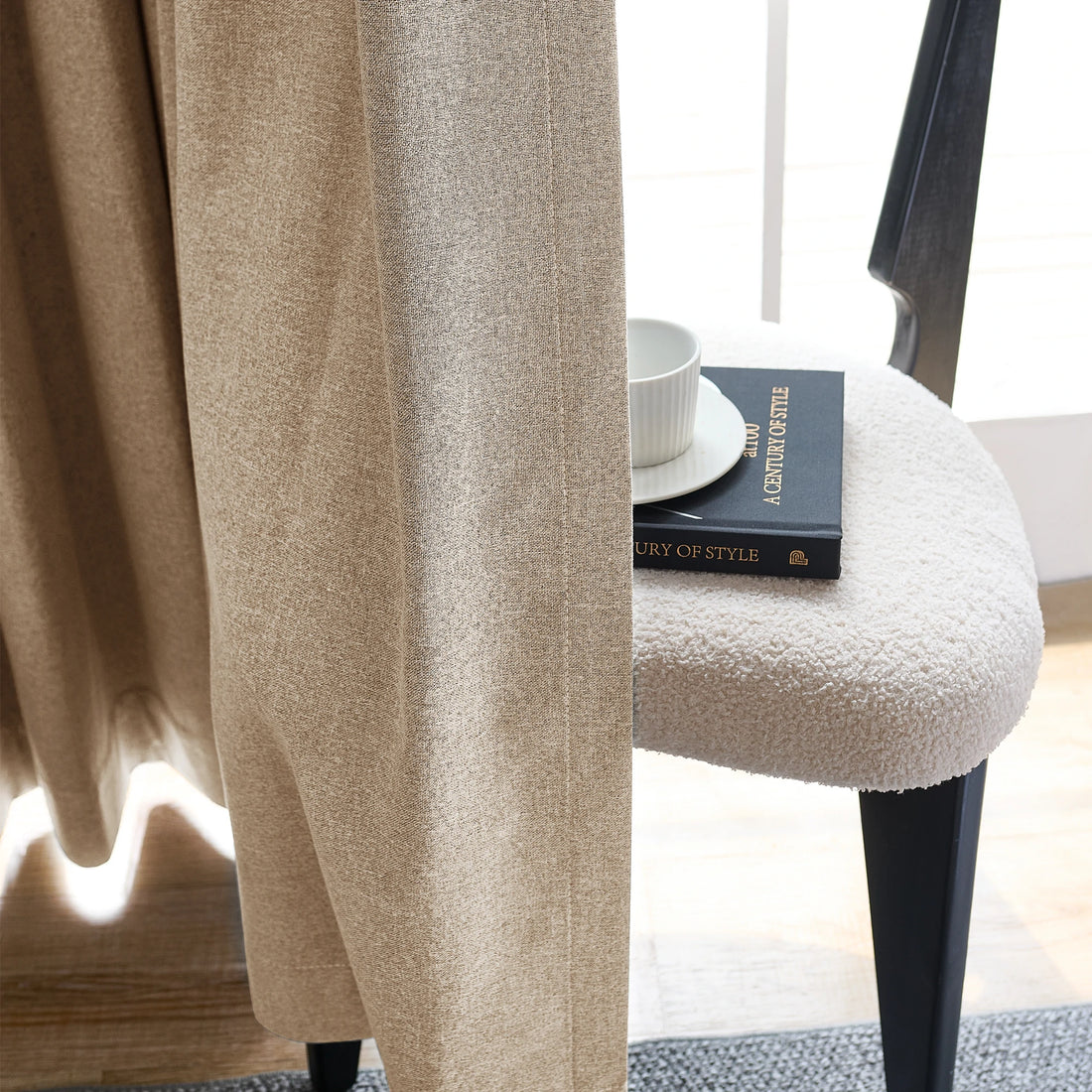 Orion Blackout Curtains Khaki Details