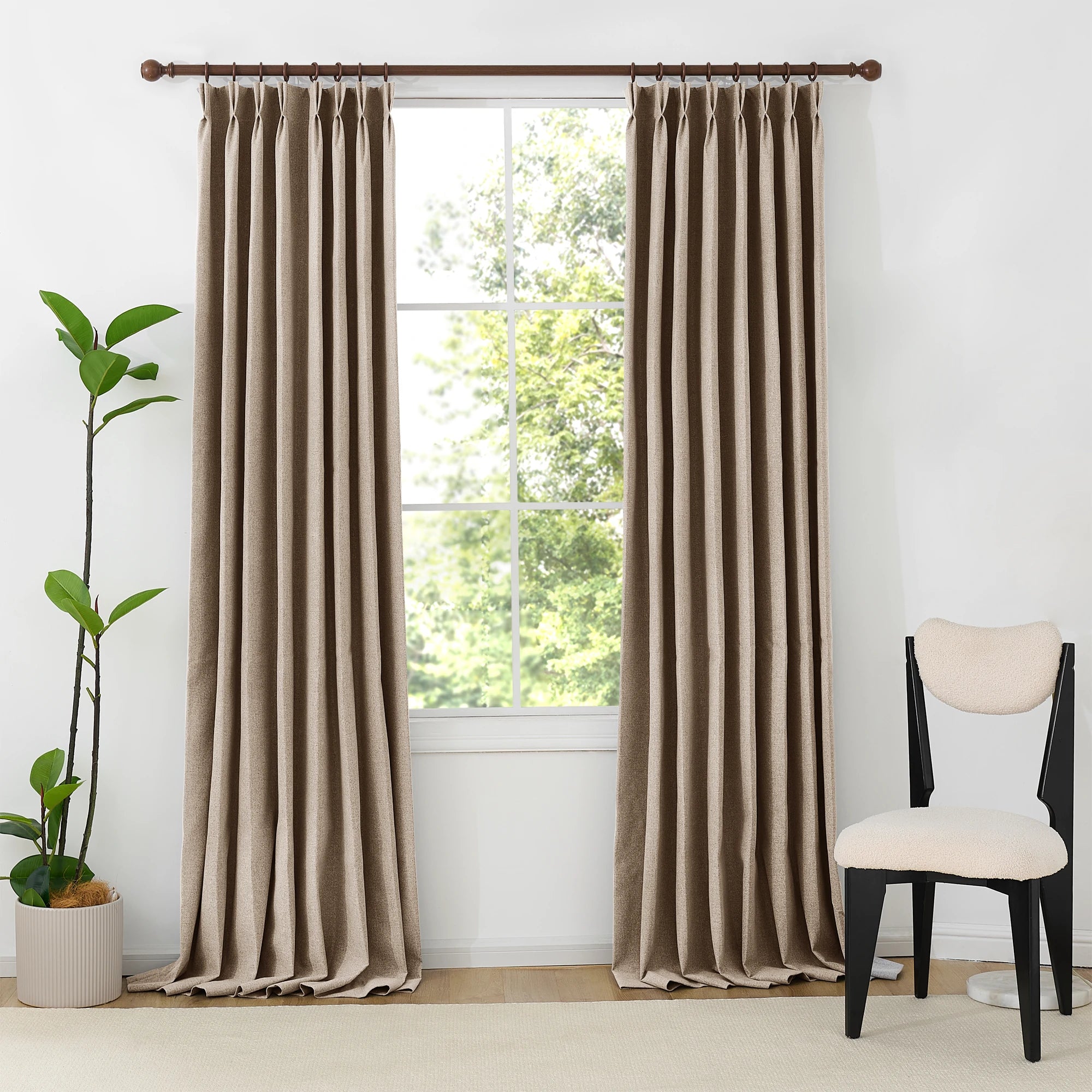 Orion Blackout Curtains Light Coffee Front View