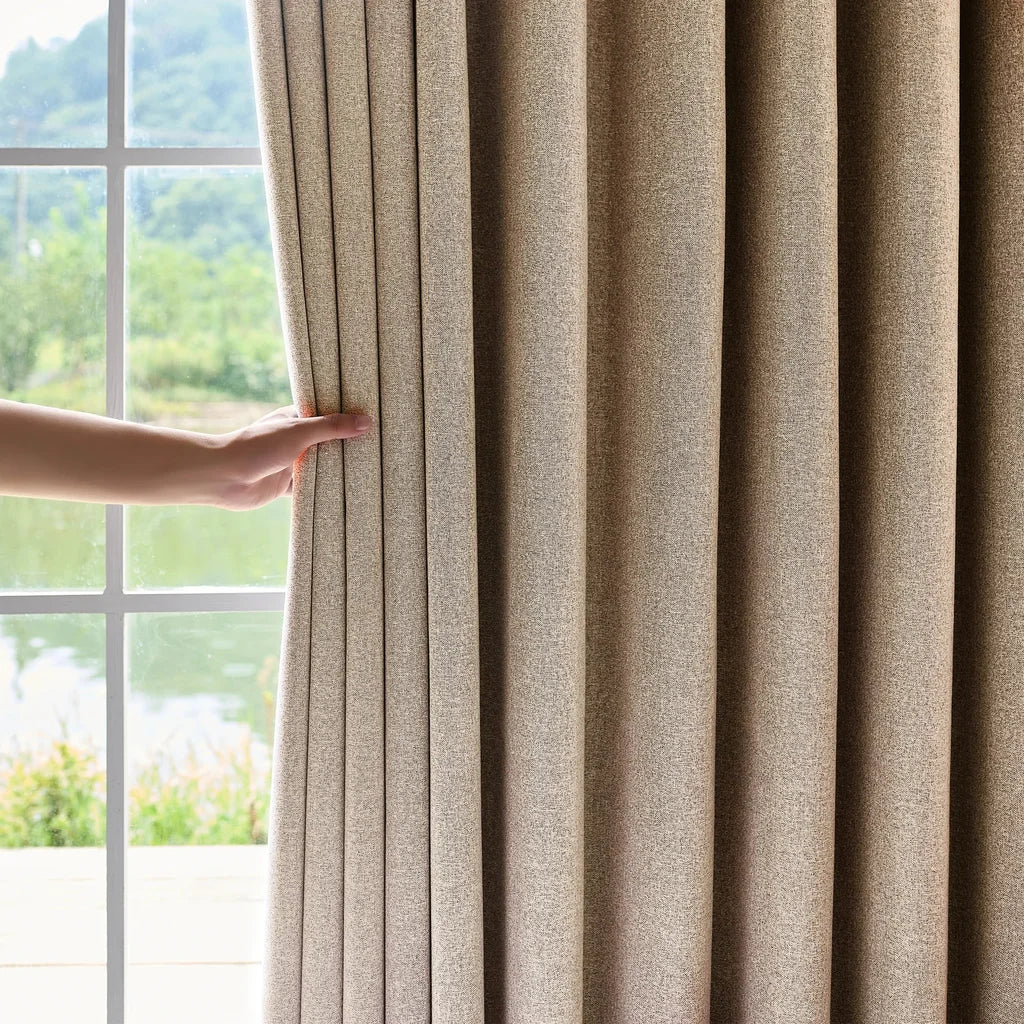 Orion Blackout Curtains Light Coffee Details