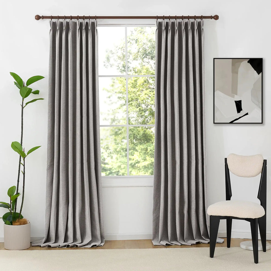 Orion Blackout Curtains Light Gray Front View