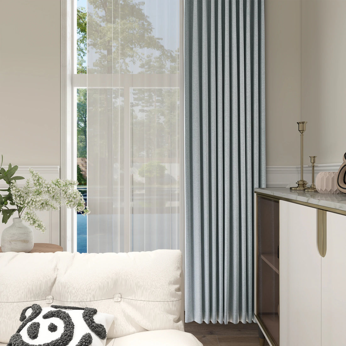 Orion Blackout Curtains Light Grayish Green Display