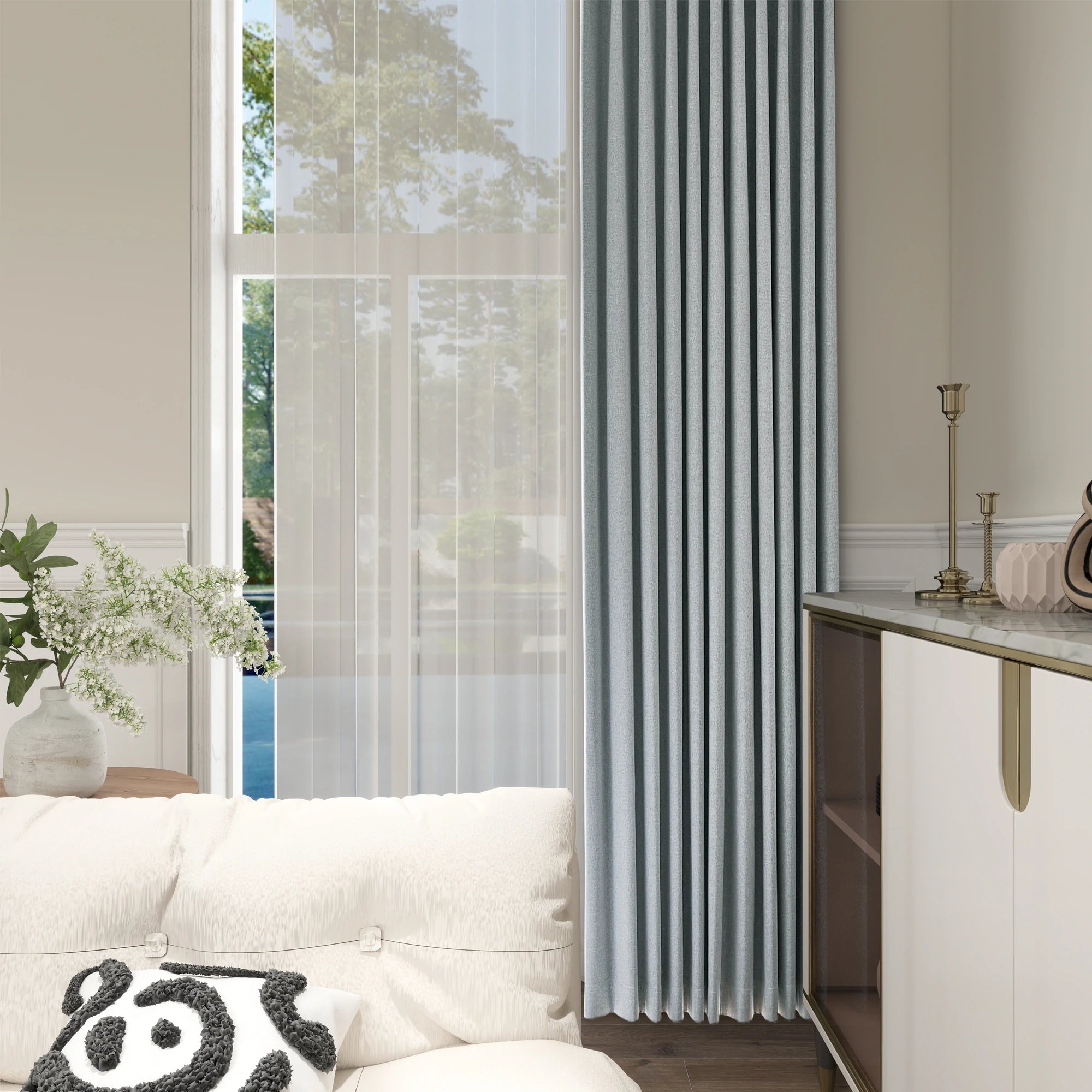 Orion Blackout Curtains Light Grayish Green Display