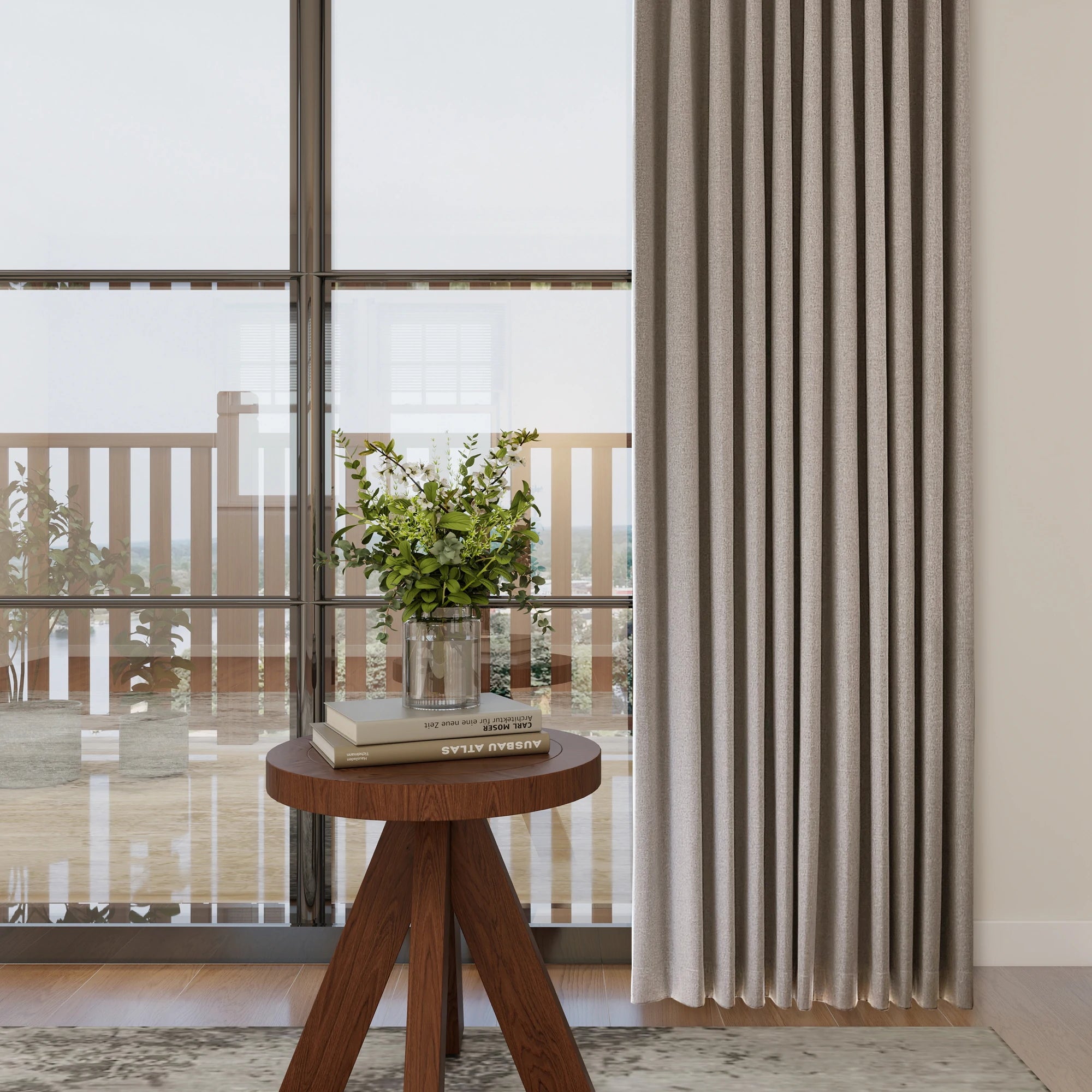 Orion Blackout Curtains Natural Beige Details