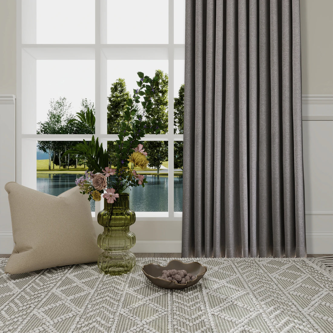 Orion Blackout Curtains Taupe Details