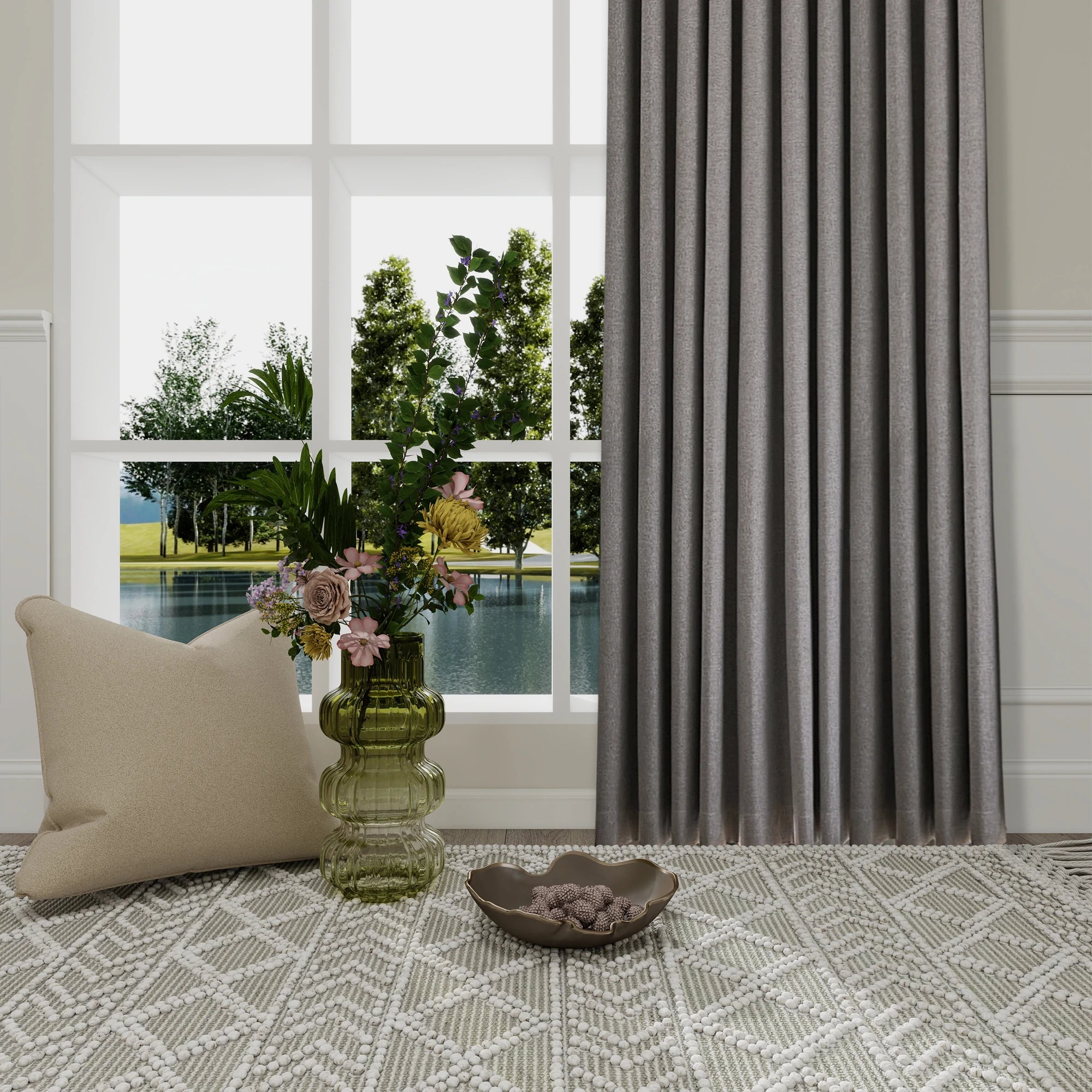 Orion Blackout Curtains Taupe Details