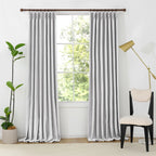 Orion Blackout Curtains White Gray Front View