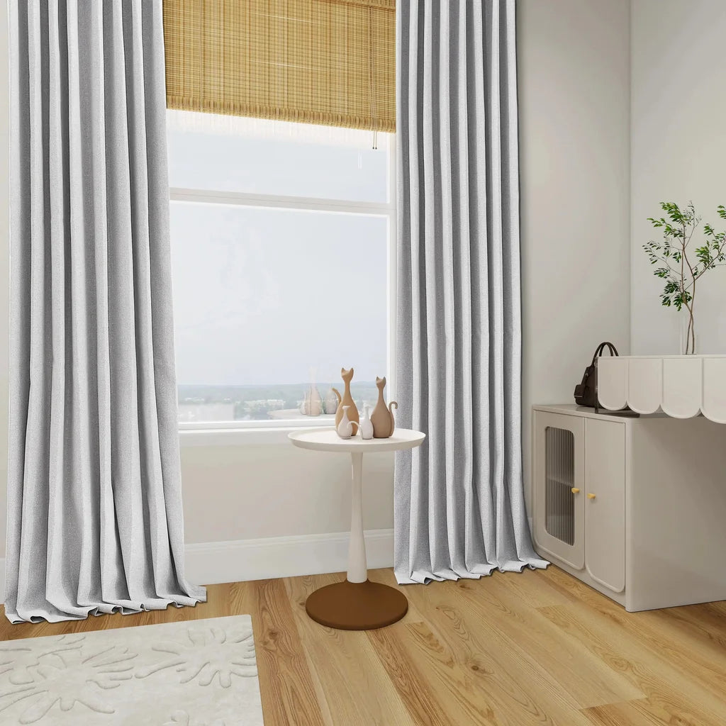 Orion Blackout Curtains White Gray Display