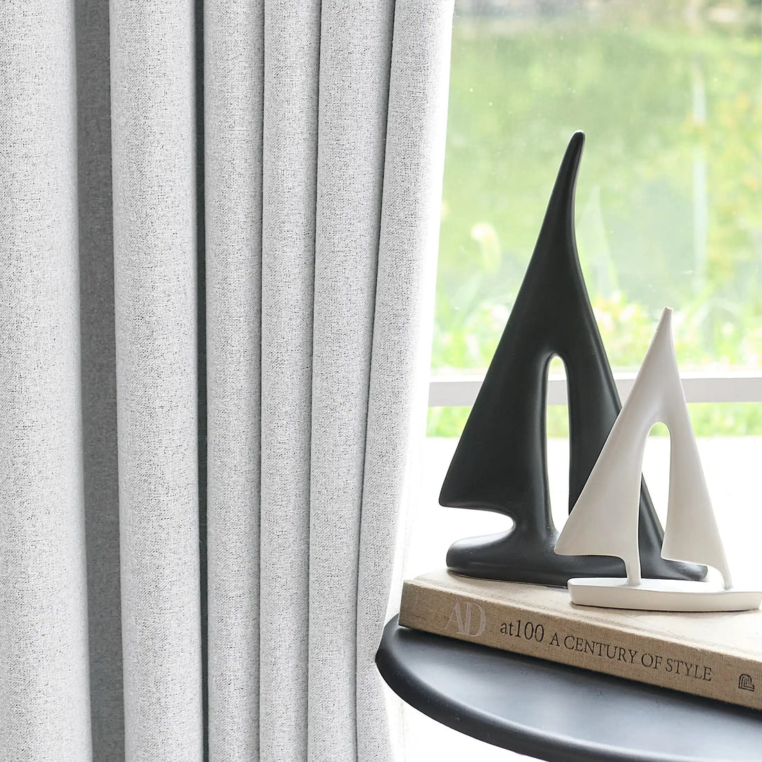 Orion Blackout Curtains White Gray Details