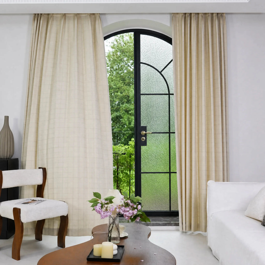 Preston Grid Jacquard Cotton Blend Curtains