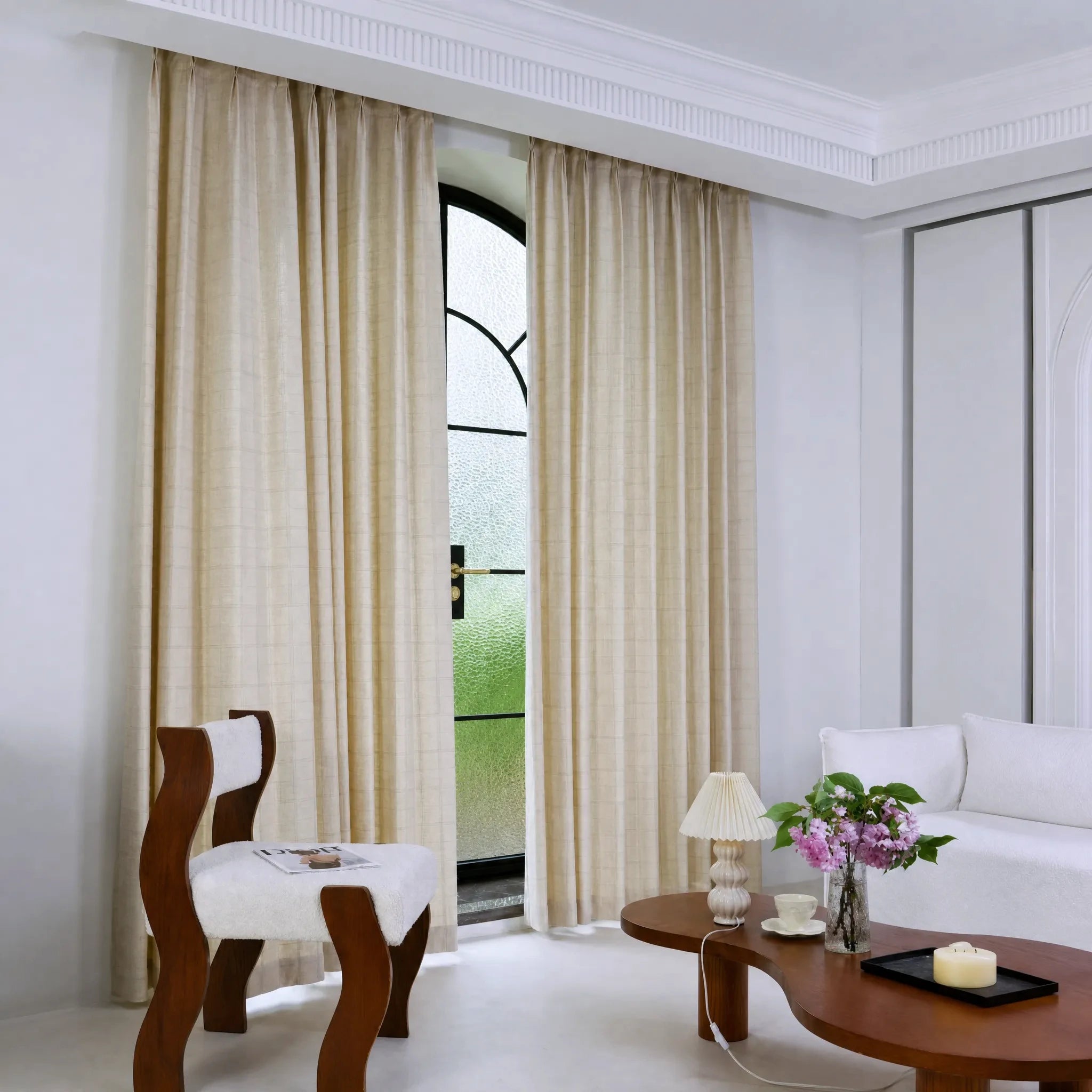 Preston Grid Jacquard Cotton Blend Curtains