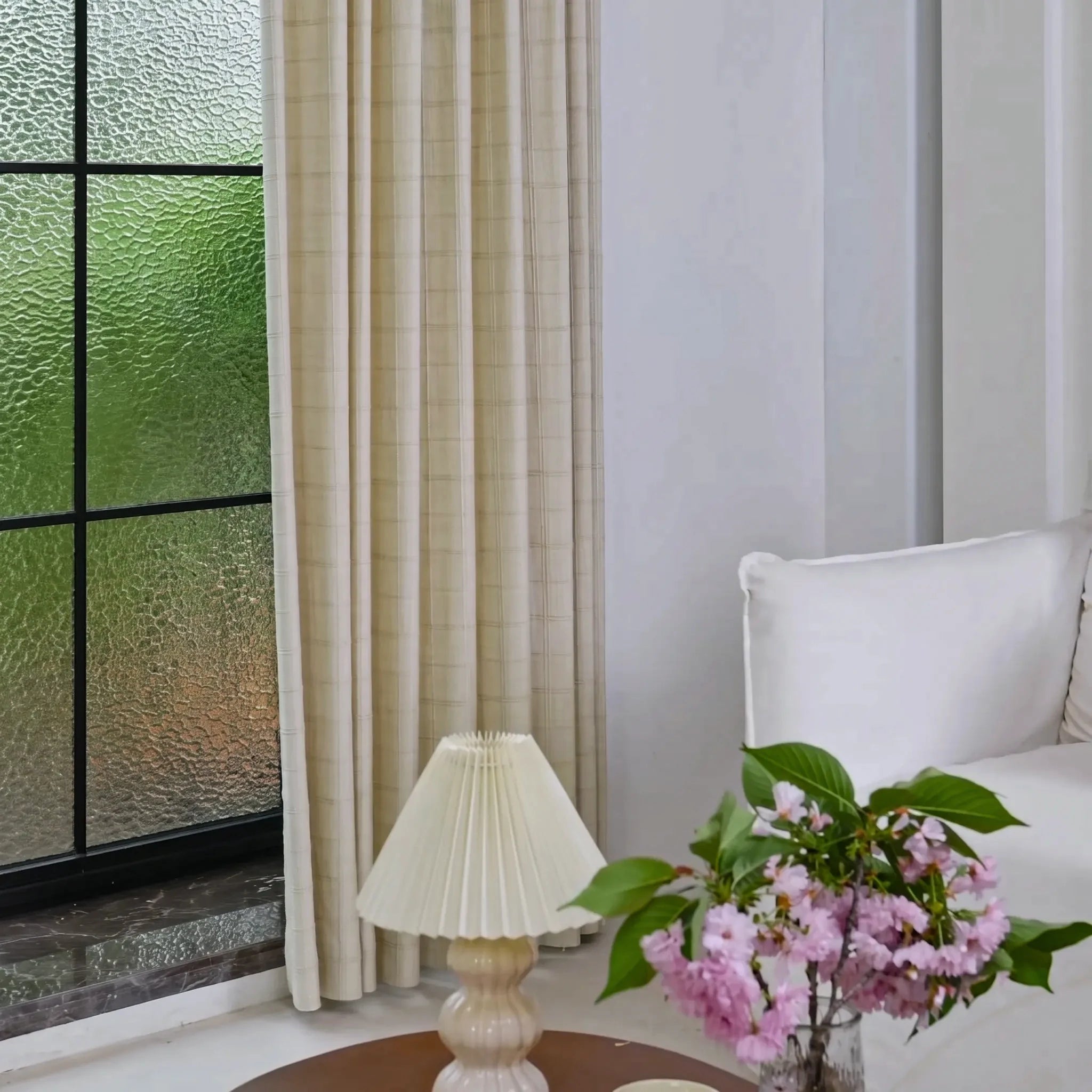 Preston Grid Jacquard Cotton Blend Curtains