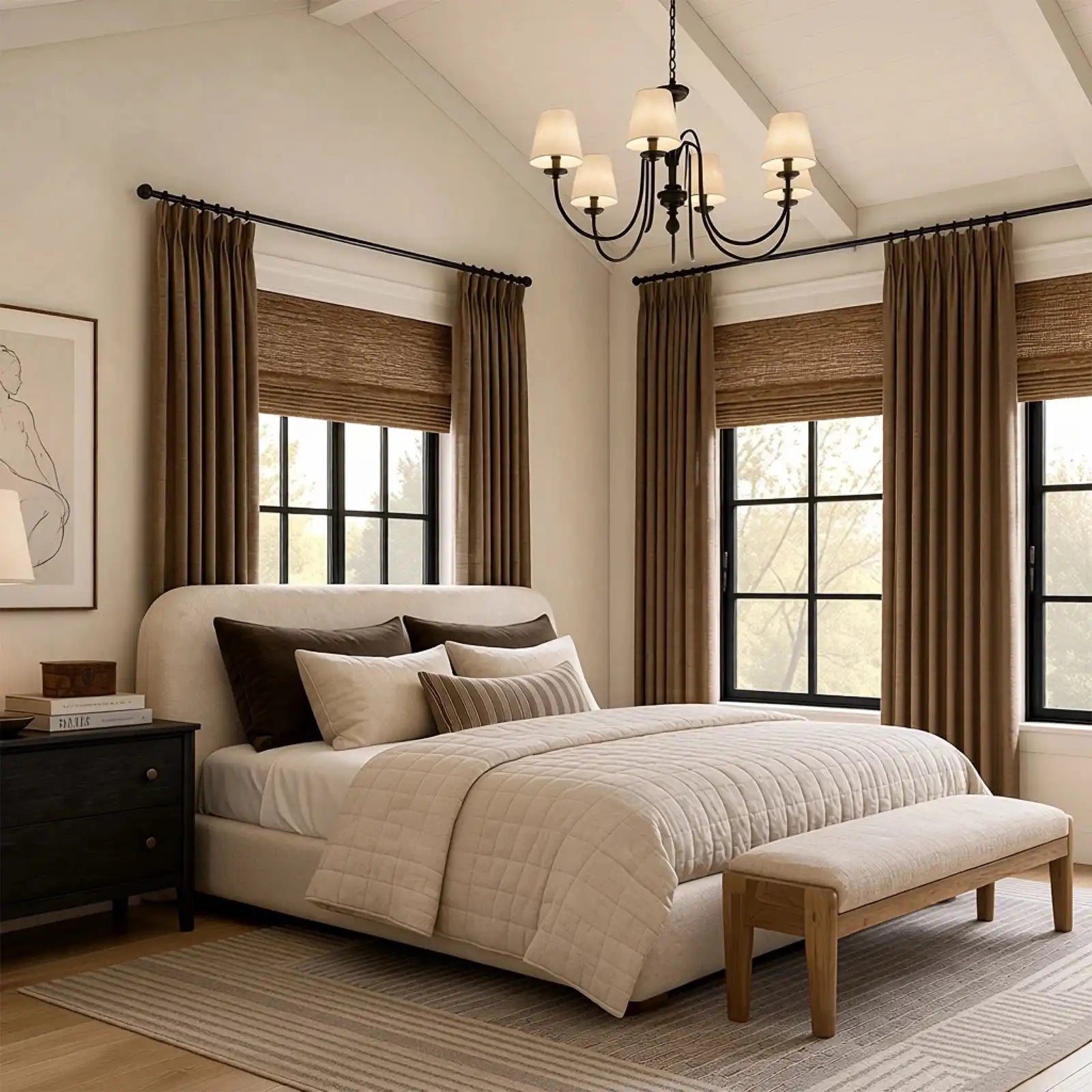 Preston Grid Jacquard Cotton Blend Curtains