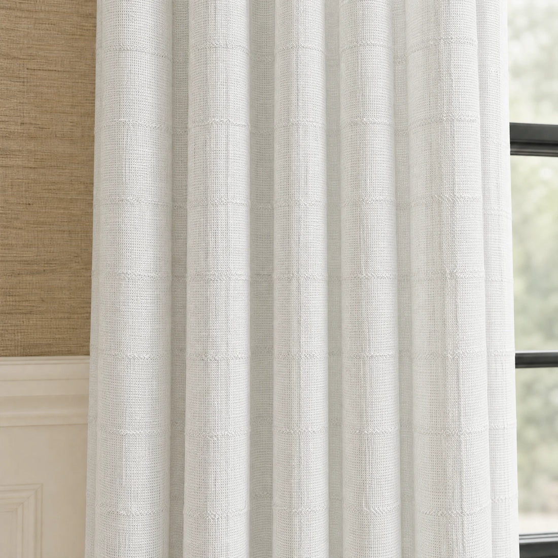 Preston Grid Jacquard Cotton Blend Curtains