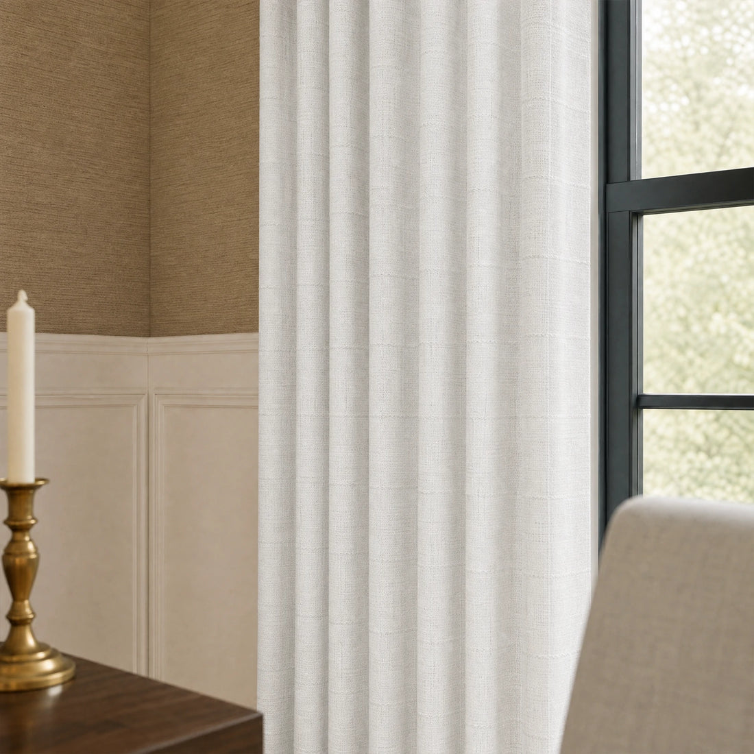 Preston Grid Jacquard Cotton Blend Curtains