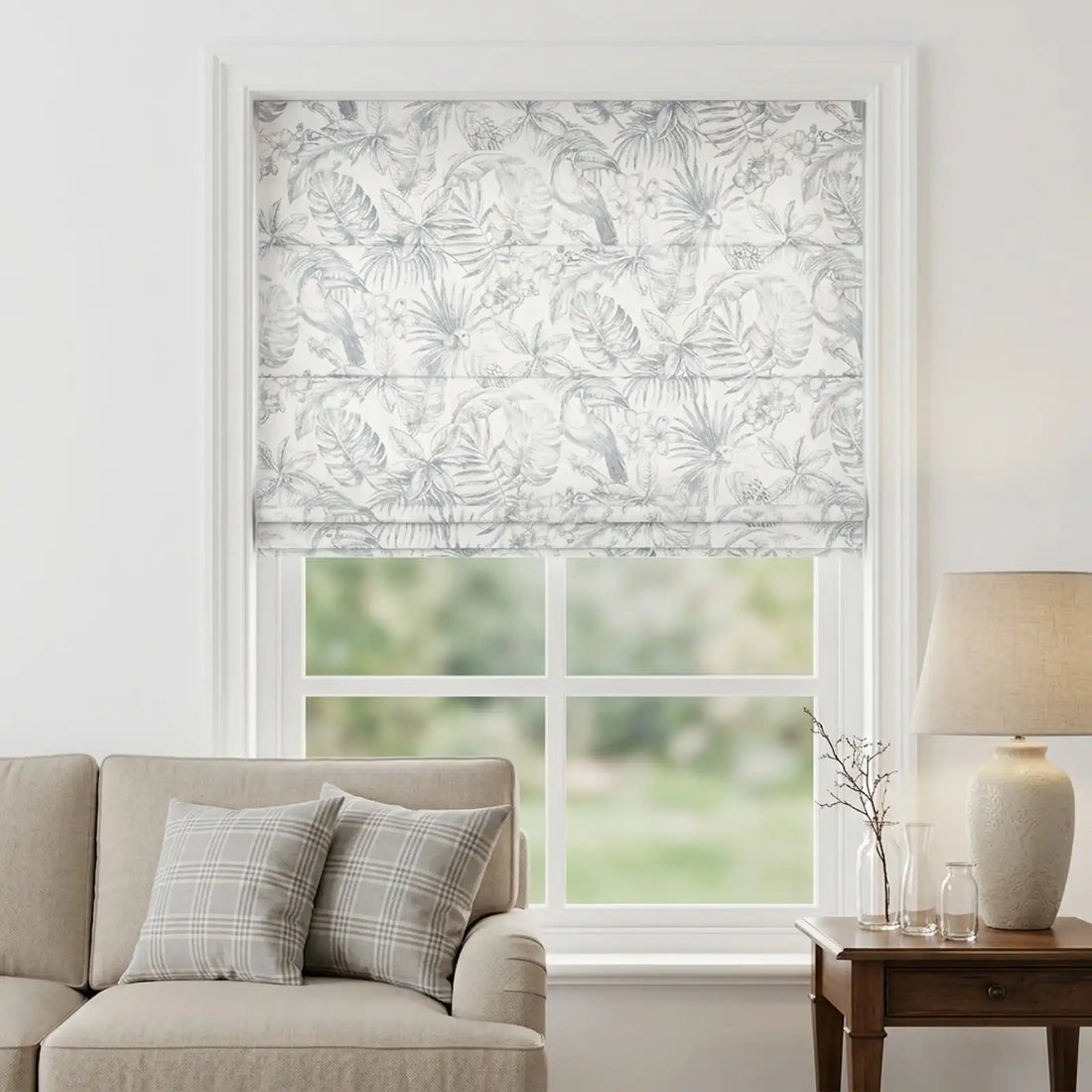 Remy Printed Bird Premium Roman Shades