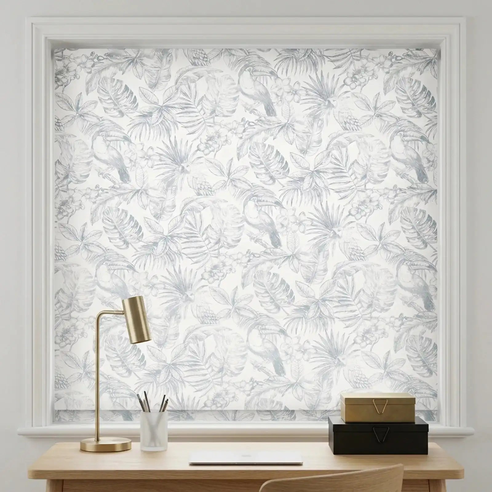 Remy Printed Bird Premium Roman Shades