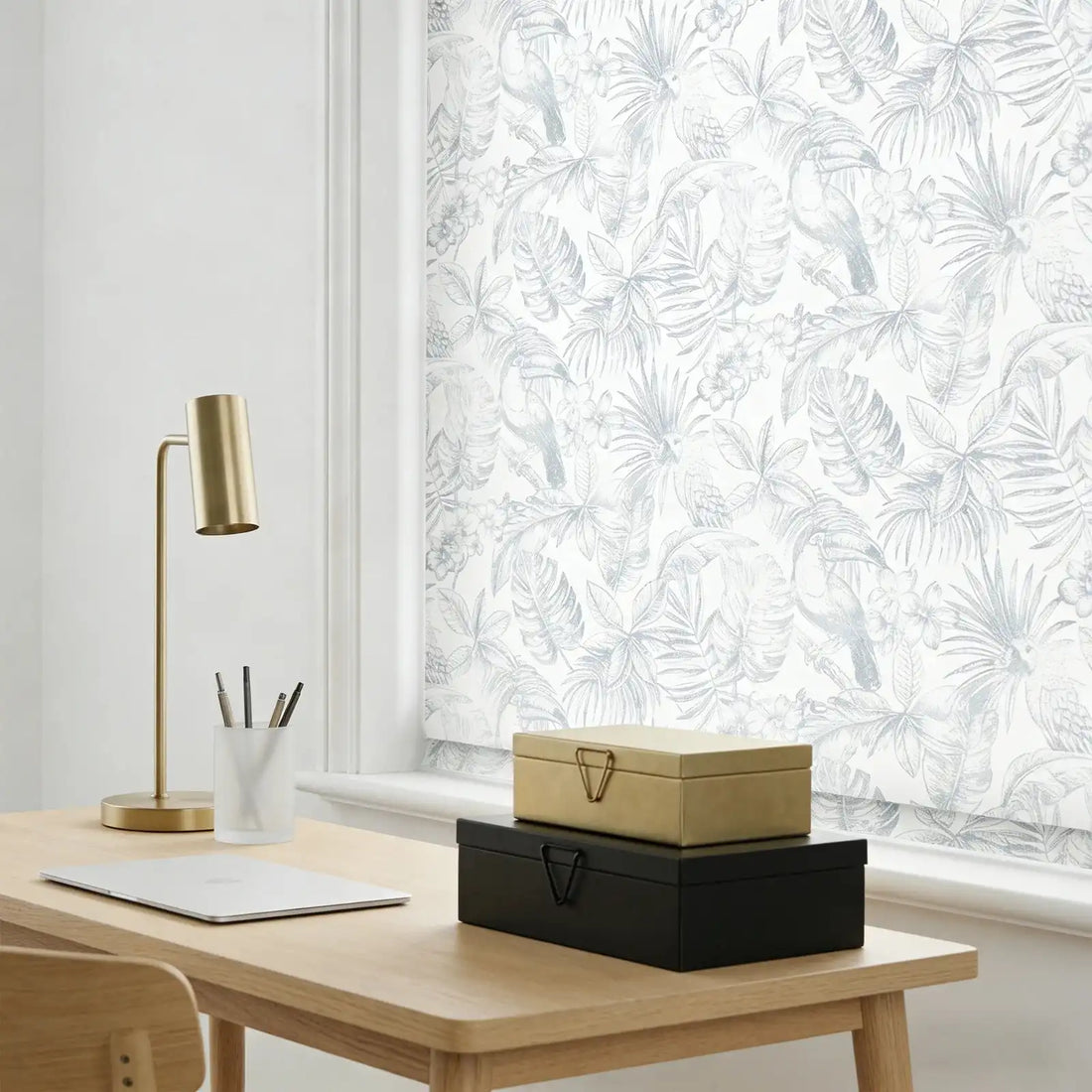 Remy Printed Bird Premium Roman Shades