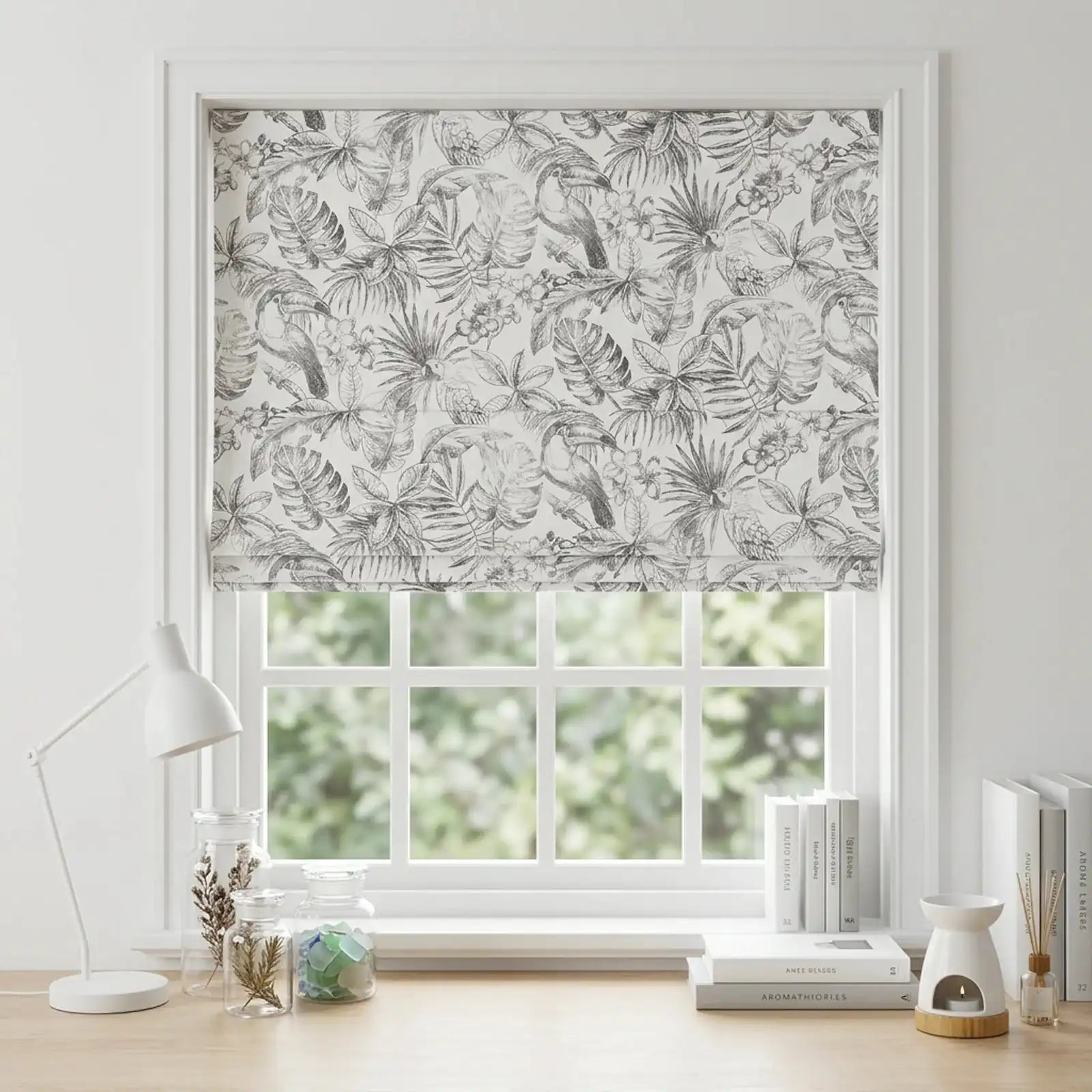 Remy Printed Bird Premium Roman Shades