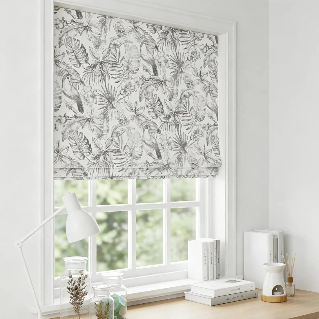 Remy Printed Bird Premium Roman Shades