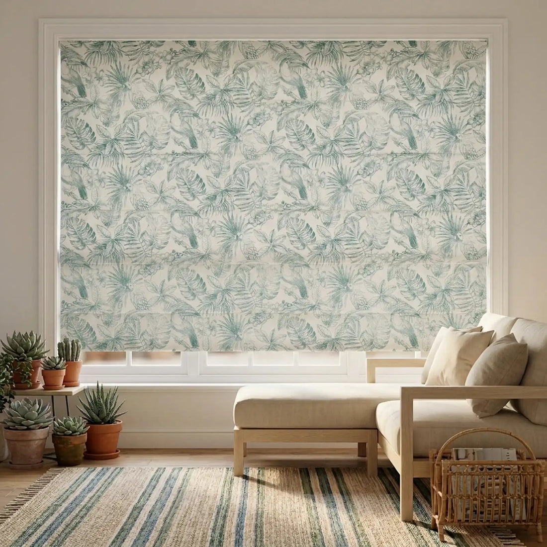 Remy Printed Bird Premium Roman Shades