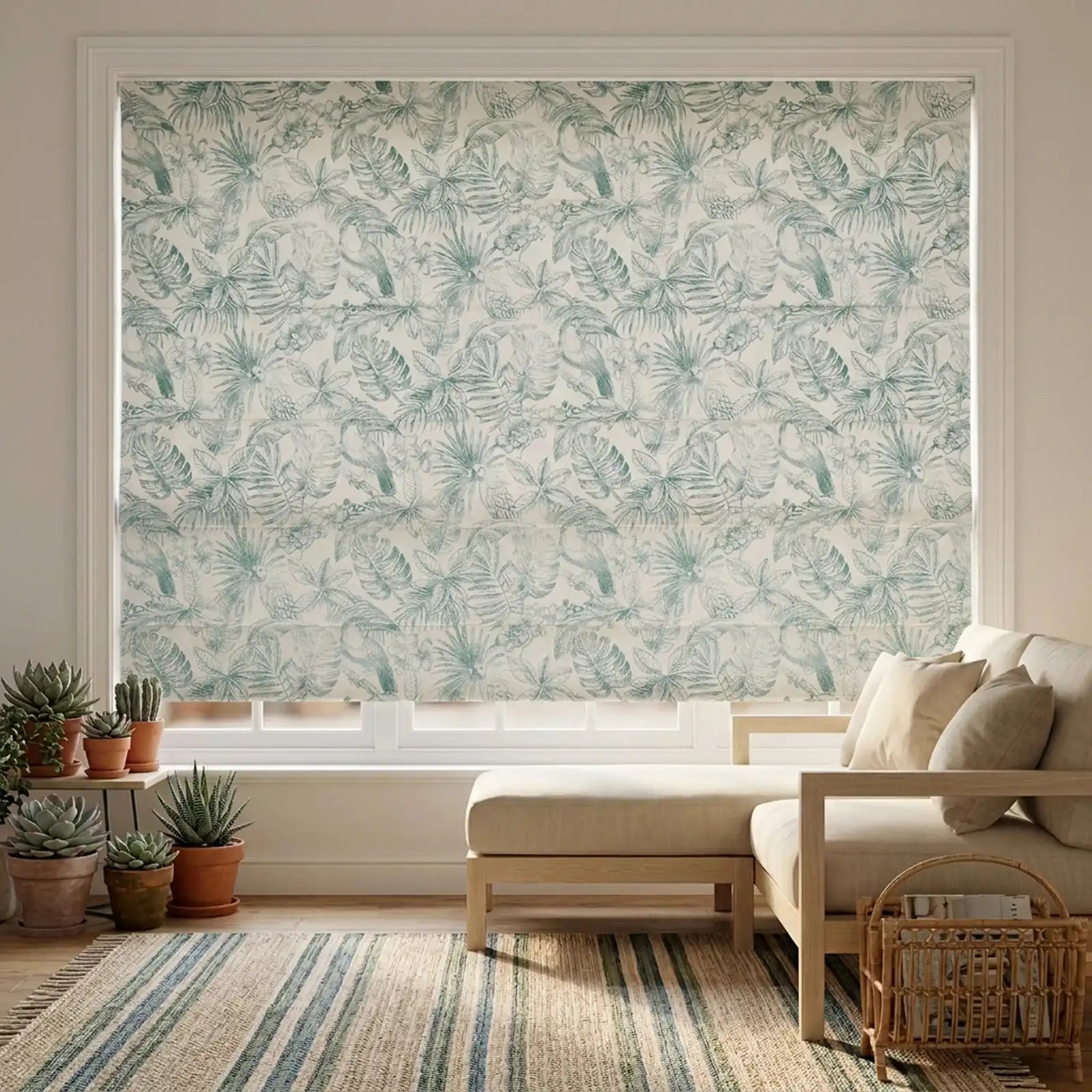 Remy Printed Bird Premium Roman Shades