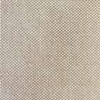 A detailed close-up shot of the yellow and white woven curtain fabric neatly folded in layers, highlighting the thick texture and clean edges of the material.