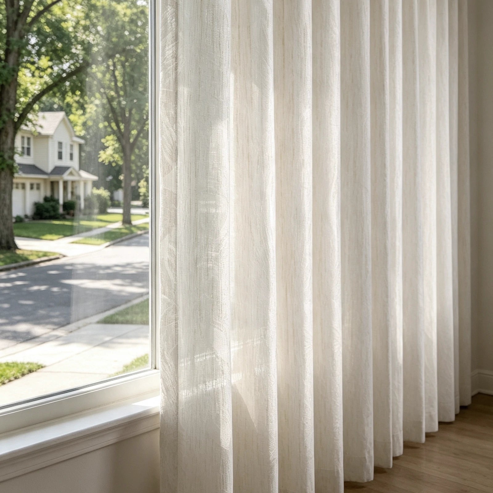 Samuel Floral Jacquard Linen Blend Sheer Curtains