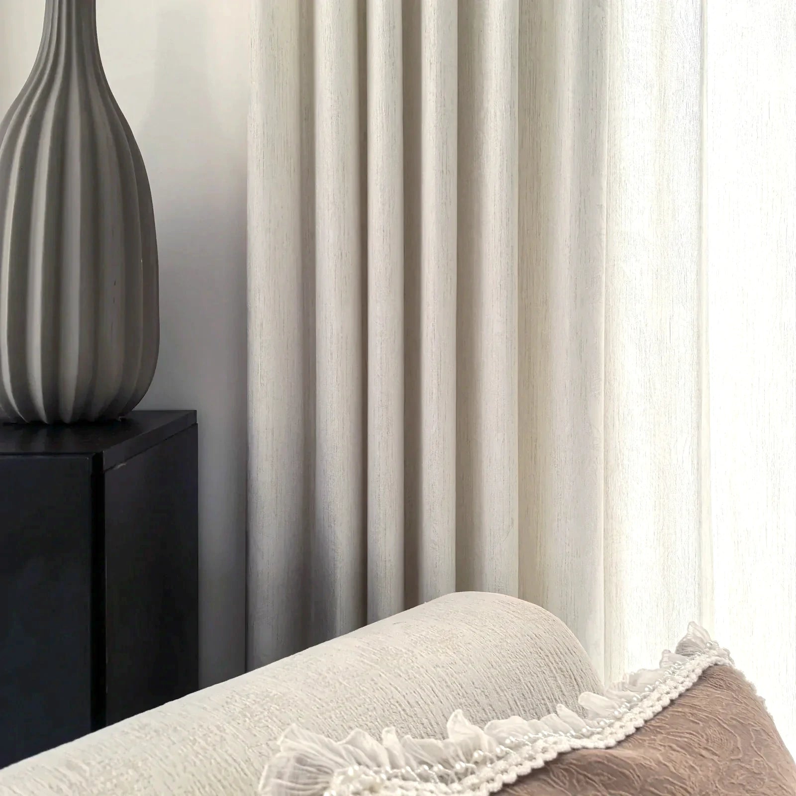 Samuel Floral Jacquard Linen Blend Sheer Curtains