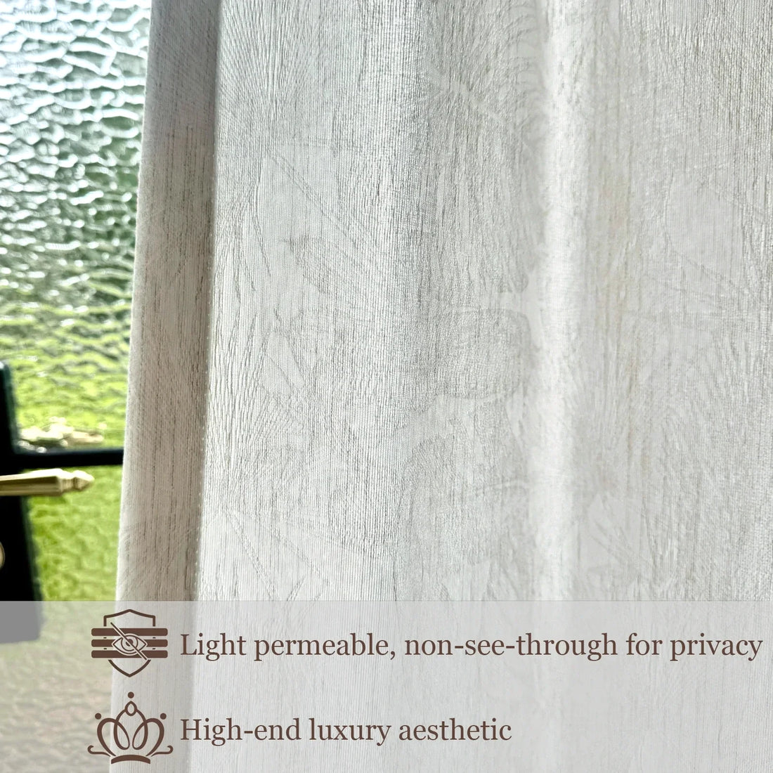 Samuel Floral Jacquard Linen Blend Sheer Curtains