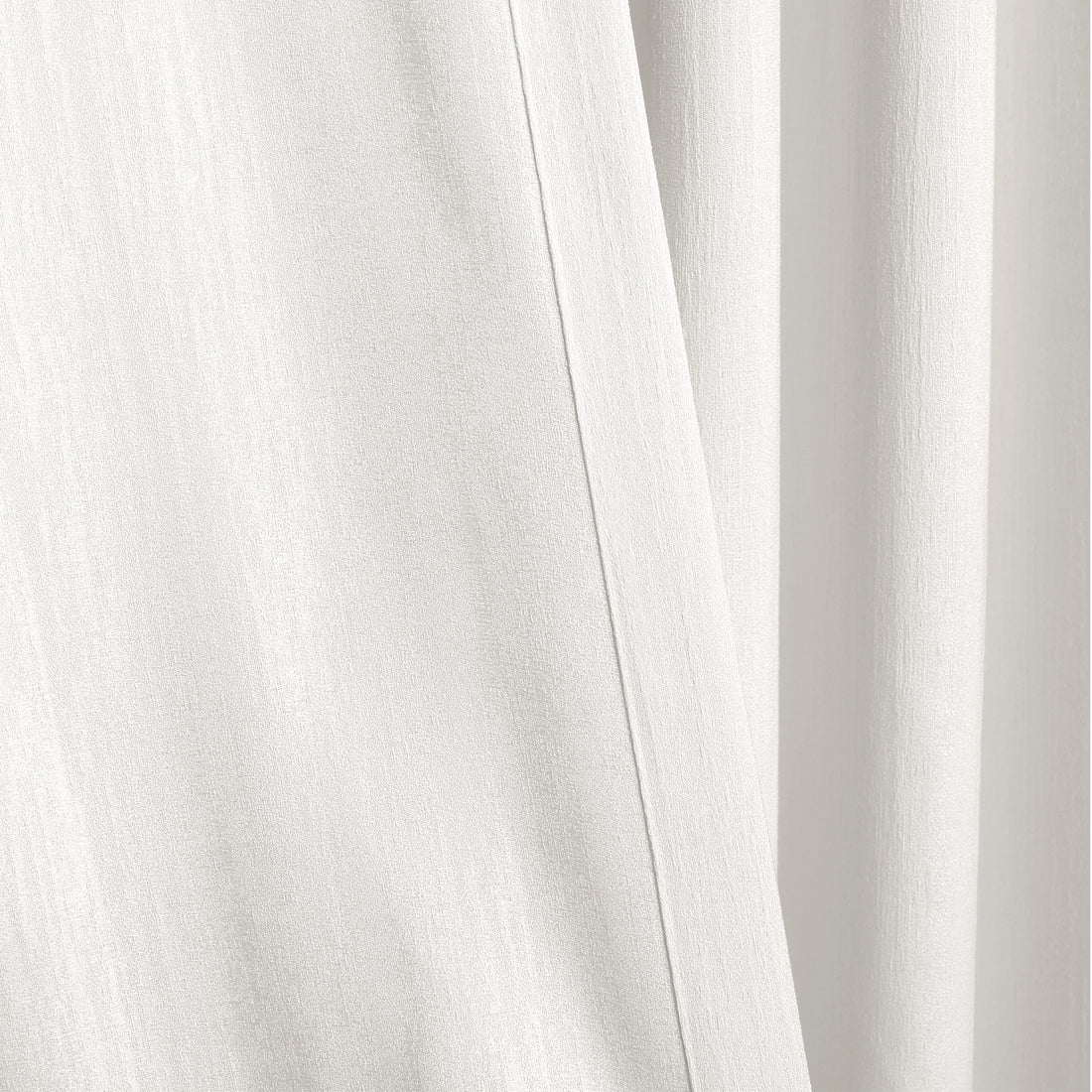 High quality hem stitches and edge tailoring details on premium White Sarah Semi Sheer Curtains
