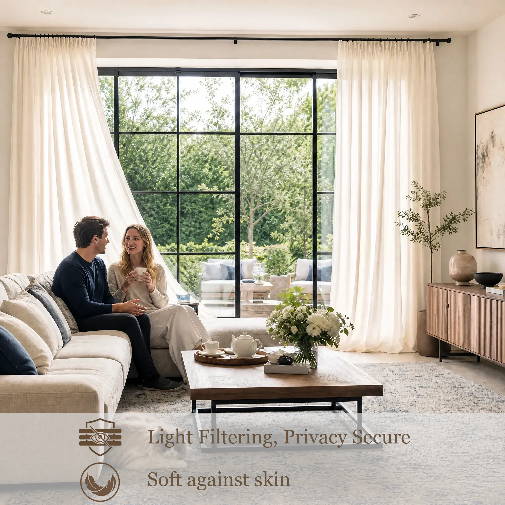 Sarah Semi Sheer Curtains