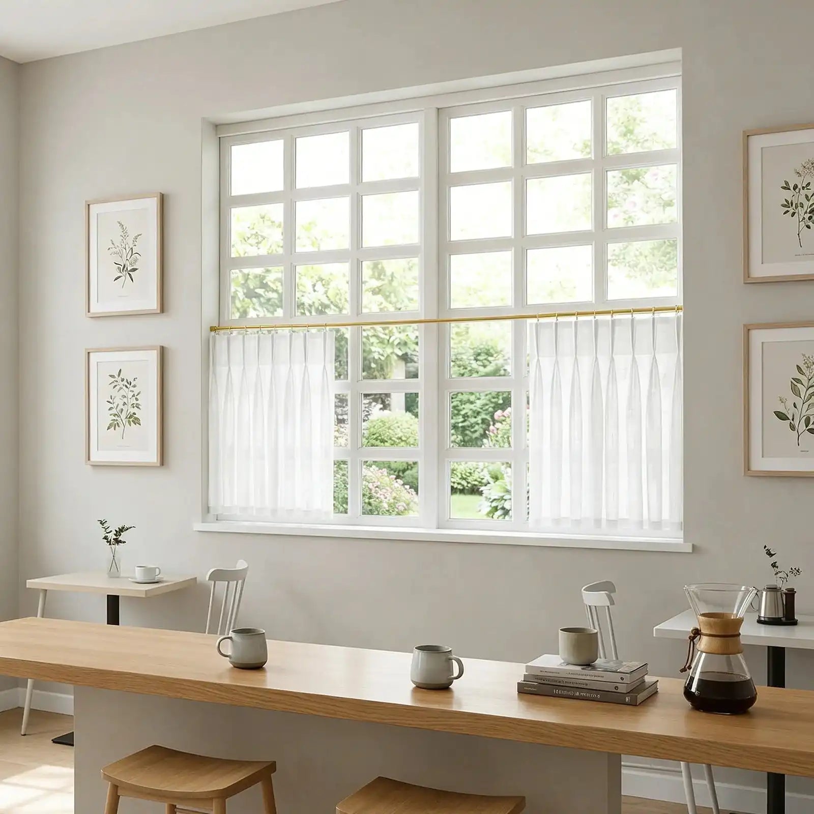 Ayla Semi Sheer Cafe Curtains