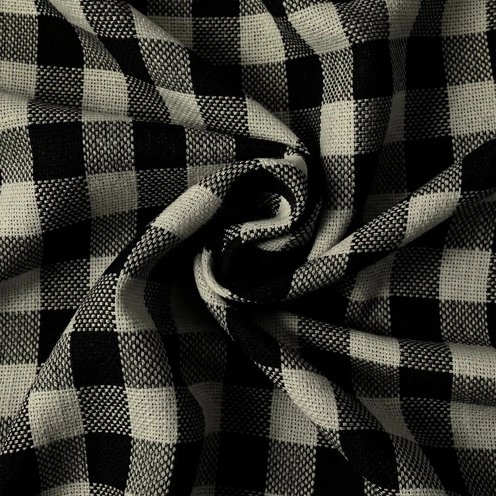 Simon Plaid Linen Textured Curtains