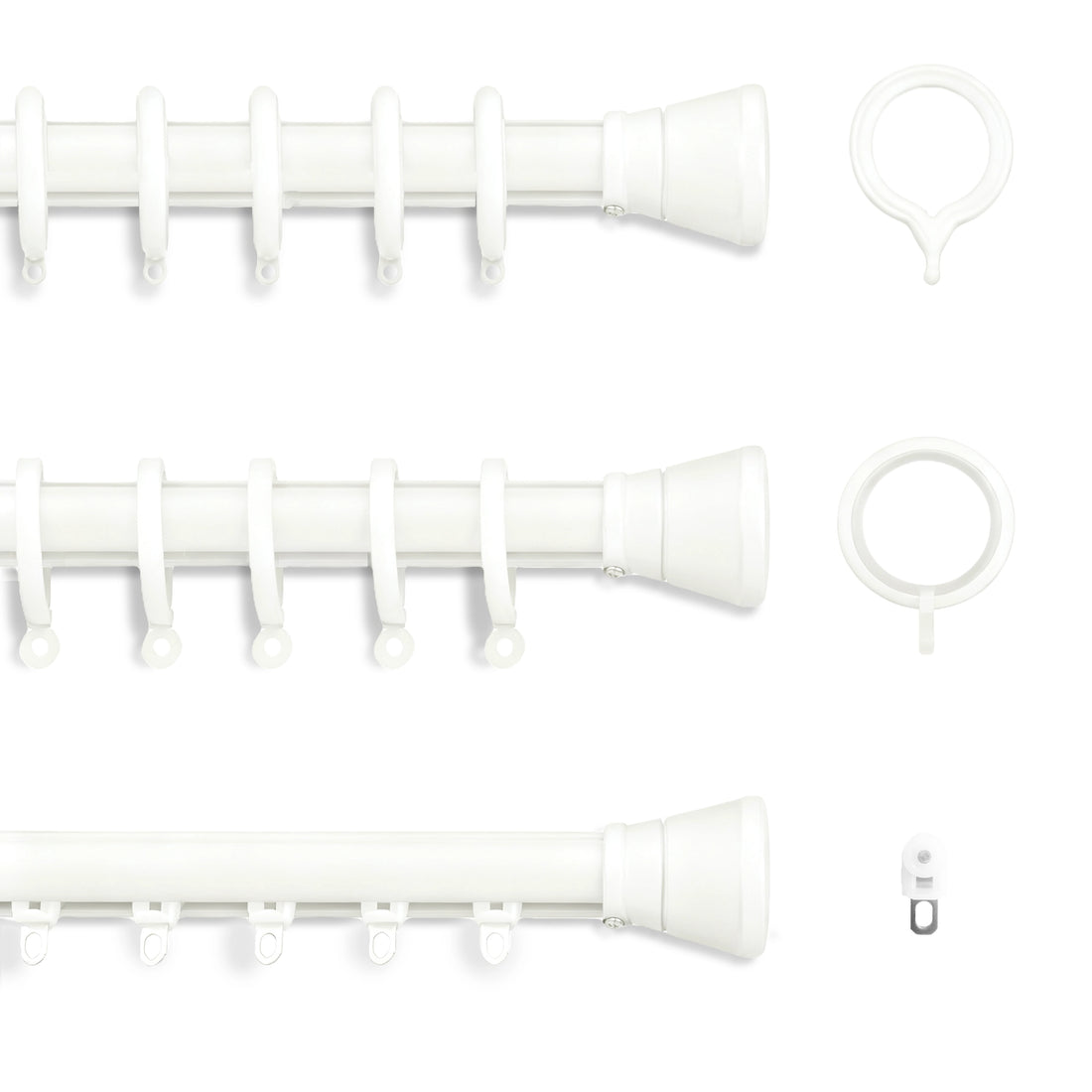 three kinds of white ring options